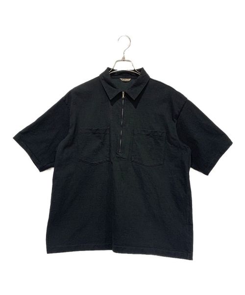 AURALEE（オーラリー）AURALEE (オーラリー) STAND UP HALF ZIP POLO ブラック サイズ:SIZE4の古着・服飾アイテム