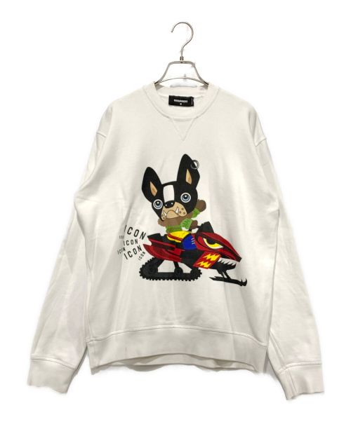 DSQUARED2（ディースクエアード）DSQUARED2 (ディースクエアード) ICON CREWNECK SWEATER ホワイト サイズ:Mサイズの古着・服飾アイテム