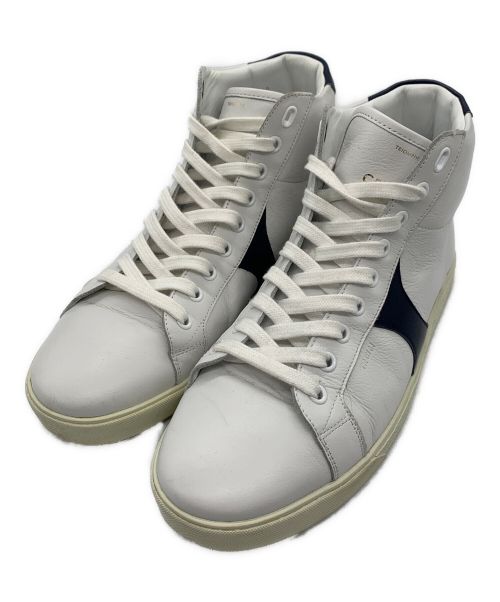 CELINE（セリーヌ）CELINE (セリーヌ) SNEAKER HI リオンフ レースアップ ミッド スニーカー ホワイト サイズ:26.5cmの古着・服飾アイテム