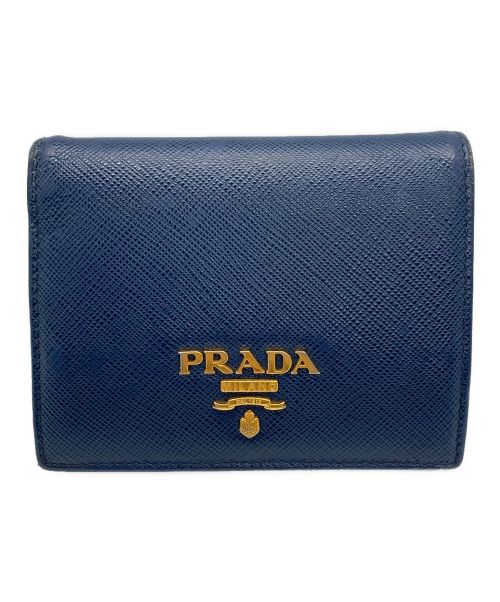 PRADA（プラダ）PRADA (プラダ) 2つ折り財布 ブルーの古着・服飾アイテム