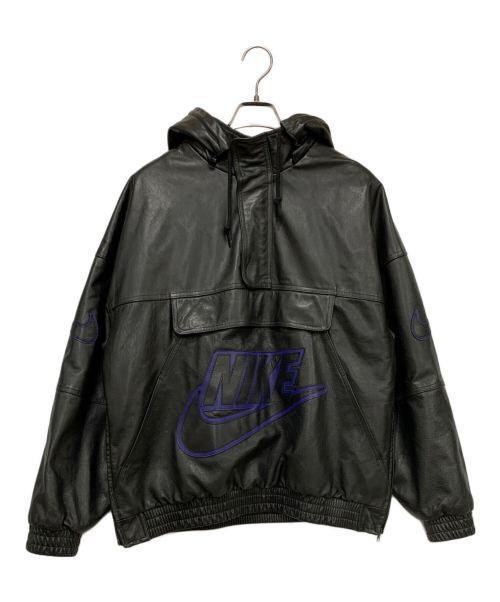 NIKE（ナイキ）NIKE (ナイキ) SUPREME (シュプリーム) レザーアノラックパーカー ブラック サイズ:Mサイズの古着・服飾アイテム