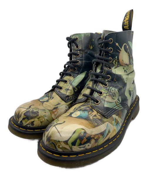 Dr.Martens（ドクターマーチン）Dr.Martens (ドクターマーチン) PASCAL HELL CORE PRINT 8ホールブーツ グリーン サイズ:UK8の古着・服飾アイテム