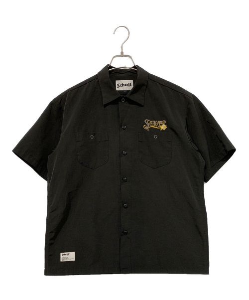 Schott（ショット）Schott (ショット) 刺繍開襟シャツ ブラック サイズ:SIZE Mの古着・服飾アイテム