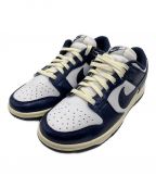 NIKEナイキ）の古着「NIKE WMNS DUNK LOW “VINTAGE NAVY” WHITE/MIDNIGHT NAVY-COCONUT」｜ネイビー×ホワイト