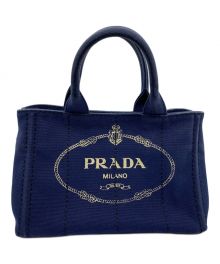 PRADA（プラダ）の古着「カナパミニ　ハンドバッグ」｜ネイビー