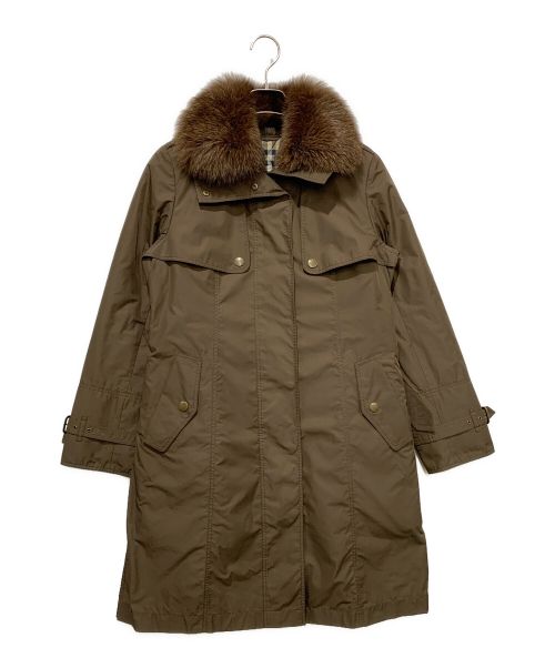 BURBERRY LONDON（バーバリーロンドン）BURBERRY LONDON (バーバリーロンドン) フォックスファー付トレンチコート ブラウン サイズ:SIZE 40の古着・服飾アイテム