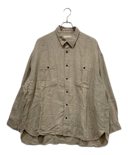 nestrobe confect（ネストローブ コンフェクト）nestrobe confect (ネストローブ コンフェクト) Linen Military Oversized Shirt ベージュ サイズ:FREEの古着・服飾アイテム