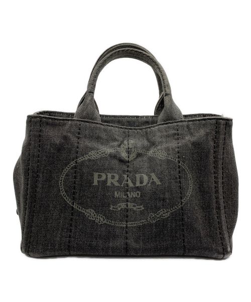 PRADA（プラダ）PRADA (プラダ) デニムハンドバッグ/カナパ ブラックの古着・服飾アイテム