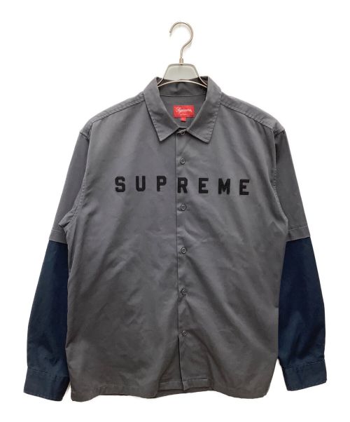 SUPREME（シュプリーム）Supreme (シュプリーム) 長袖シャツ　20AW/2-Tone Work Shirt ダークグレー サイズ:Lの古着・服飾アイテム