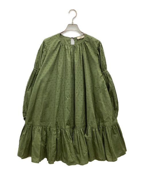 Uhr（ウーア）Uhr (ウーア) Dot Volume Tunic 黄緑 サイズ:Freeの古着・服飾アイテム