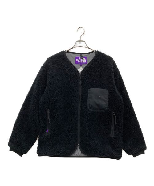 THE NORTHFACE PURPLELABEL（ザ・ノースフェイス パープルレーベル）THE NORTHFACE PURPLELABEL (ザ・ノースフェイス パープルレーベル) Wool Boa WINDSTOPPER Field Cardigan ブラック サイズ:L 未使用品の古着・服飾アイテム