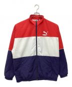 PUMAプーマ）の古着「RETRO WOVEN JACKET PEACOAT」｜レッド×ホワイト×ネイビー