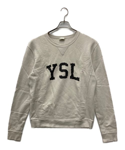 Saint Laurent Paris（サンローランパリ）Saint Laurent Paris (サンローランパリ) YSL SWEATSHIRT　	2021AW ベージュ サイズ:SIZE Lの古着・服飾アイテム