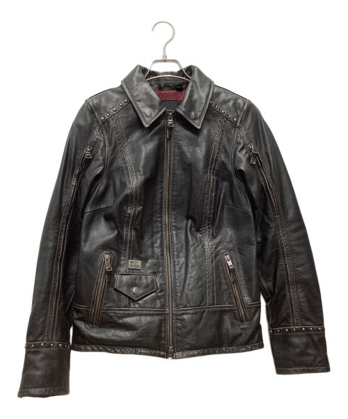 HARLEY-DAVIDSON（ハーレーダビッドソン）HARLEY-DAVIDSON (ハーレーダビッドソン) レザージャケット ブラック サイズ:SIZE Sの古着・服飾アイテム