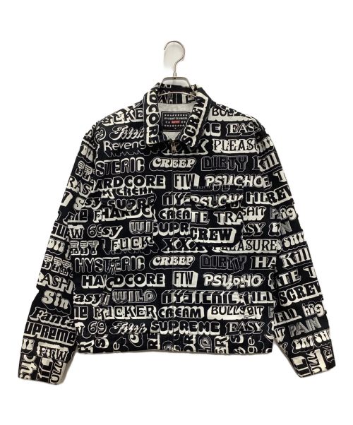 SUPREME（シュプリーム）Supreme (シュプリーム) Hysteric Glamour (ヒステリックグラマー) ジップジャケット　17AW Text Work Jacket ブラック サイズ:SIZE Mの古着・服飾アイテム