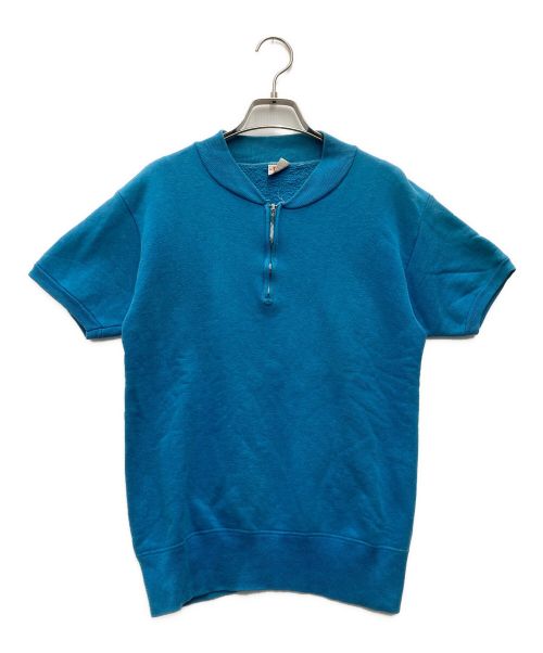 Hanes（ヘインズ）Hanes (ヘインズ) 50S~ ハーフハーフジップ半袖スウェット スカイブルー サイズ:SIZE Mの古着・服飾アイテム