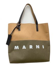 MARNI（マルニ）の古着「SHOPPING/トートバッグ」｜オリーブ×ブラウン