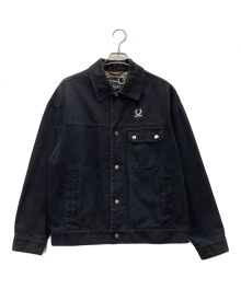 RAF SIMONS×FRED PERRY（ラフシモンズ×フレッドペリー）の古着「ブラックデニムジャケット 18AW」｜ブラック