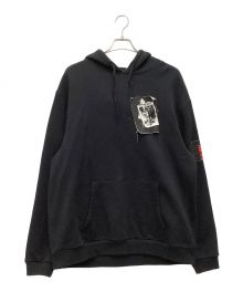 RAF SIMONS×FRED PERRY（ラフシモンズ×フレッドペリー）の古着「PRINTED PATCH HOODED SWEAT 20AW」｜ブラック