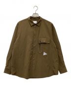 and wanderアンドワンダー）の古着「light w cloth shirt」｜ブラウン