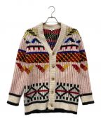 KENZOケンゾー）の古着「Peruvian Fair Isle Wool Cardigan」｜アイボリー×レッド