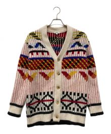 KENZO（ケンゾー）の古着「Peruvian Fair Isle Wool Cardigan」｜アイボリー×レッド