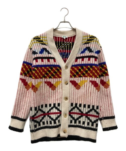 KENZO（ケンゾー）KENZO (ケンゾー) Peruvian Fair Isle Wool Cardigan アイボリー×レッド サイズ:SIZE XSの古着・服飾アイテム