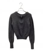 CLANEクラネ）の古着「W FACE HALF ZIP YAK KNIT TOPS」｜グレー