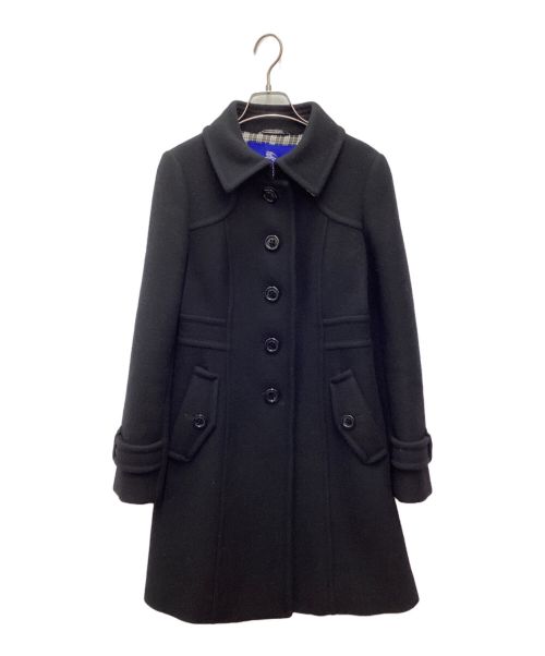 BURBERRY BLUE LABEL（バーバリーブルーレーベル）BURBERRY BLUE LABEL (バーバリーブルーレーベル) ウールコート ブラック サイズ:SIZE 38の古着・服飾アイテム