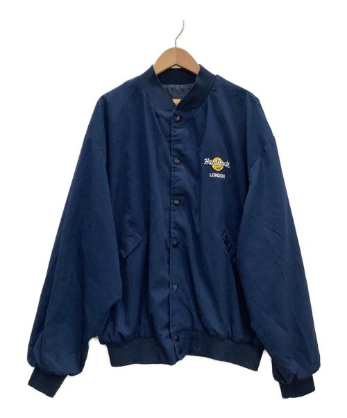 Hard Rock cafe（ハードロックカフェ）Hard Rock cafe (ハードロックカフェ) スタジャン ネイビー サイズ:Lの古着・服飾アイテム