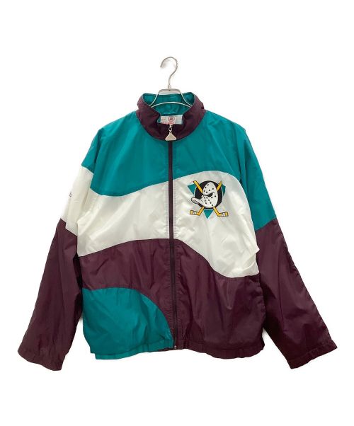 APEX（エイペックス）APEX (エイペックス) APEX　ホッケーナイロンジャケット　NHL MIGHTY DUCKS パープル サイズ:Lサイズの古着・服飾アイテム