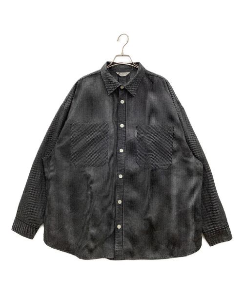 COOTIE PRODUCTIONS（クーティープロダクツ）COOTIE PRODUCTIONS (クーティープロダクツ) Garment Dyed Ripstop Check L/S Shirt ブラック サイズ:Mの古着・服飾アイテム