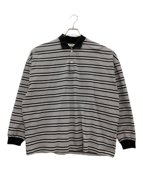 COOTIE PRODUCTIONS（クーティープロダクツ）COOTIE PRODUCTIONS (クーティープロダクツ) Supima Border Oversized L/S Polo ホワイト×ブラック サイズ:Ｍの古着・服飾アイテム