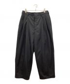 COOTIE PRODUCTIONSクーティープロダクツ）の古着「Flannel 2 Tuck Wide Easy Trousers」｜ブラック