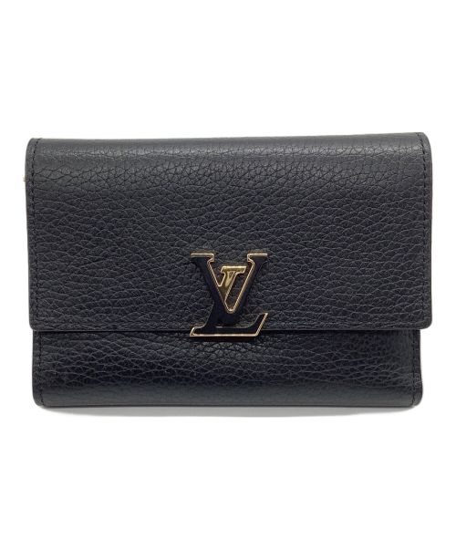 LOUIS VUITTON（ルイ ヴィトン）LOUIS VUITTON (ルイ ヴィトン) ポルトフォイユ カプシーヌ コンパクト ブラック×ピンクの古着・服飾アイテム