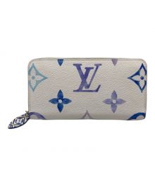 LOUIS VUITTON（ルイ ヴィトン）の古着「ジッピー ウォレット モノグラムキャンバス」｜ブルー×ホワイト