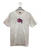 stussyステューシー）の古着「stussy タイダイロゴTシャツ」｜ピンク