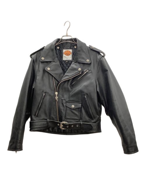 HARLEY-DAVIDSON（ハーレーダビッドソン）HARLEY-DAVIDSON (ハーレーダビッドソン) エンボスロゴライダースジャケット ブラック サイズ:SIZE38の古着・服飾アイテム