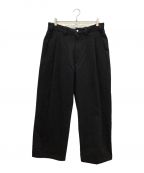 COOTIE PRODUCTIONSクーティープロダクツ）の古着「COOTIE PRODUCTIONS　Needle Punch Twill 1 Tuck Trousers」｜ブラック