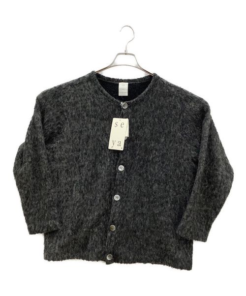 seya.（セヤ）seya. (セヤ) seya FLUFFY CARDIGAN ALPACA SHAGGY FLEECE カーディガン ブラック サイズ:Sサイズの古着・服飾アイテム