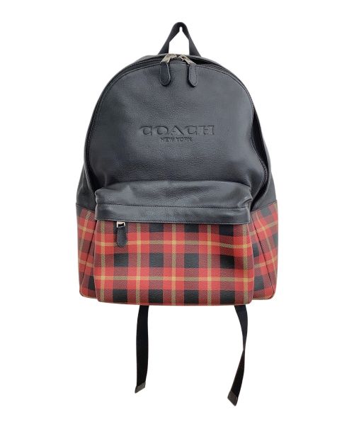 COACH（コーチ）COACH (コーチ) チャールズ リュック ブラック×レッドの古着・服飾アイテム