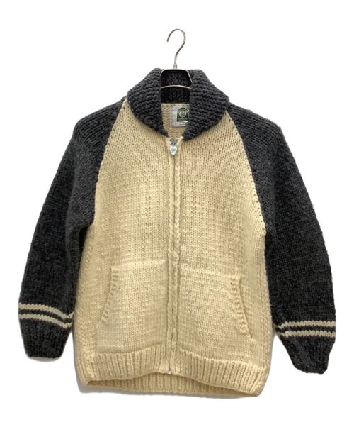 CANADIAN SWEATER（カナディアンセーター）CANADIAN SWEATER (カナディアンセーター) カウチンニットカーディガン アイボリー×グレー サイズ:Freeの古着・服飾アイテム