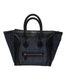 CELINE（セリーヌ）の古着「CELINE トートバッグ　ラゲージミニ」｜ブラック×インディゴ