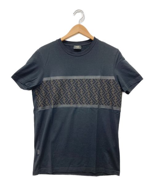 FENDI（フェンディ）FENDI (フェンディ) ズッカ柄テクニカルメッシュTシャツ ブラック サイズ:Mの古着・服飾アイテム