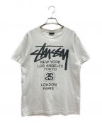 stussyステューシー）の古着「ワールドツアーロゴTシャツ」｜ホワイト