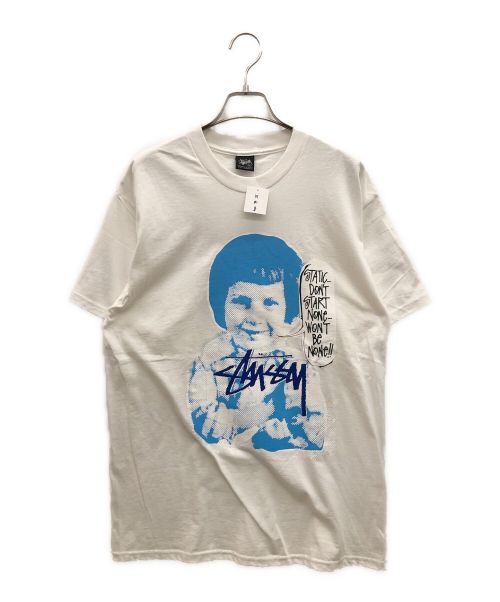 stussy（ステューシー）stussy (ステューシー) プリントTシャツ ホワイト サイズ:M 未使用品の古着・服飾アイテム