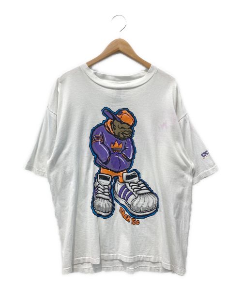 adidas（アディダス）adidas (アディダス) 90'sロゴプリントカットソー ホワイト サイズ:Lの古着・服飾アイテム