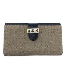 FENDI（フェンディ）の古着「ズッカ柄長財布」｜ブラウン×ブラック