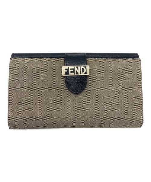 FENDI（フェンディ）FENDI (フェンディ) ズッカ柄長財布 ブラウン×ブラックの古着・服飾アイテム