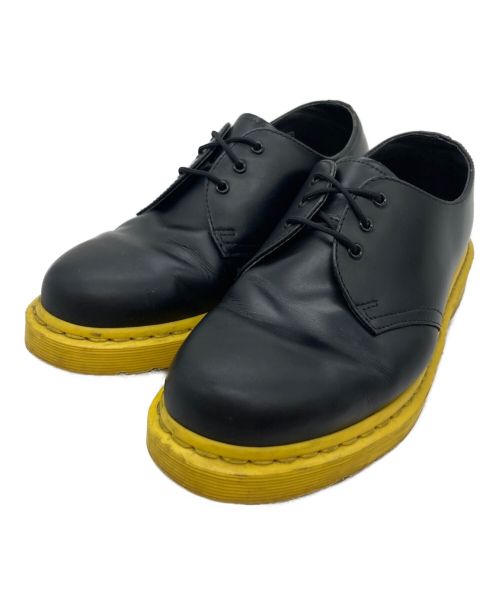 Dr.Martens（ドクターマーチン）Dr.Martens (ドクターマーチン) 3ホールシューズ ブラック×イエロー サイズ:US8の古着・服飾アイテム